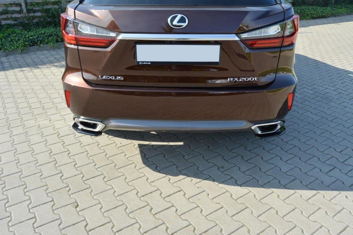 Heck Ansatz Flaps Diffusor für Lexus RX Mk4 T schwarz Hochglanz