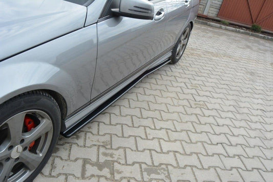 Seitenschweller Ansatz für Mercedes-Benz C Limousine / Kombi AMG-Line W204 / S204 schwarz Hochglanz