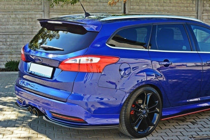 Heck Ansatz Flaps Diffusor für FORD Focus 3 ST Turnier Carbon Look