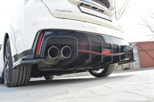 Diffusor Heck Ansatz für HONDA CIVIC IX TYPE R schwarz Hochglanz