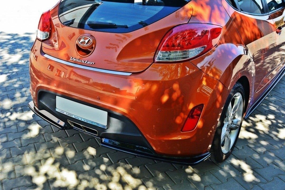 Diffusor Heck Ansatz für Hyundai Veloster schwarz Hochglanz