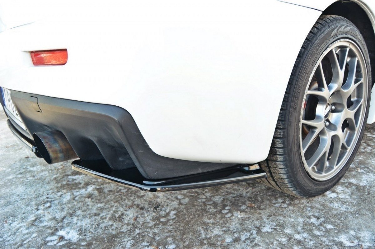 Heck Ansatz Flaps Diffusor für Mitsubishi Lancer Evo X schwarz Hochglanz