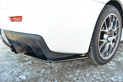 Heck Ansatz Flaps Diffusor für Mitsubishi Lancer Evo X schwarz Hochglanz