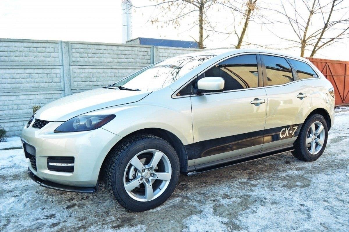Seitenschweller Ansatz für MAZDA CX-7 schwarz Hochglanz