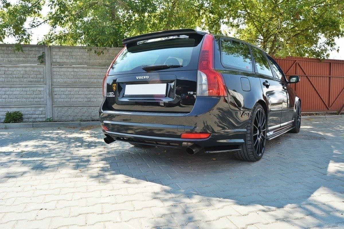 Heck Ansatz Flaps Diffusor für VOLVO V50F R-DESIGN Carbon Look