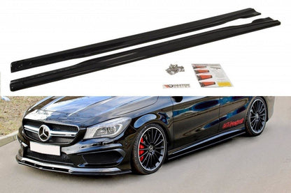 Seitenschweller Ansatz für MERCEDES CLA 45 AMG C117/A45 AMG W176 (vor Facelift) schwarz Hochglanz