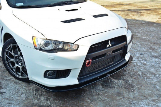 Front Ansatz V.1 für Mitsubishi Lancer Evo X schwarz Hochglanz