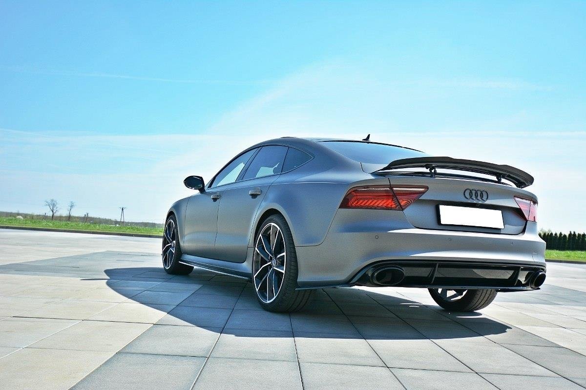 Mittlerer Diffusor Heck Ansatz für Audi RS7 C7 FL schwarz matt