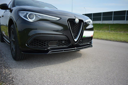 Front Ansatz V.2 für Alfa Romeo Stelvio Mk1 schwarz Hochglanz