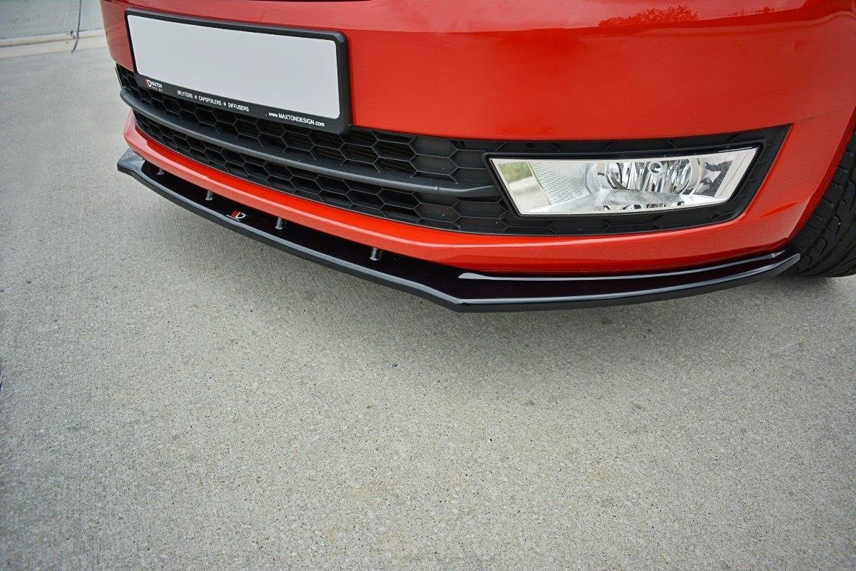 Front Ansatz V.2 für Skoda Rapid schwarz Hochglanz