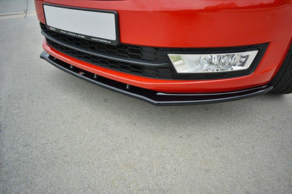 Front Ansatz V.2 für Skoda Rapid schwarz Hochglanz