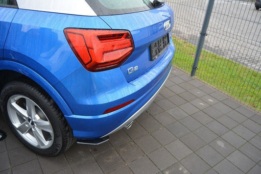 Heck Ansatz Flaps Diffusor für Audi Q2 Mk.1 schwarz Hochglanz
