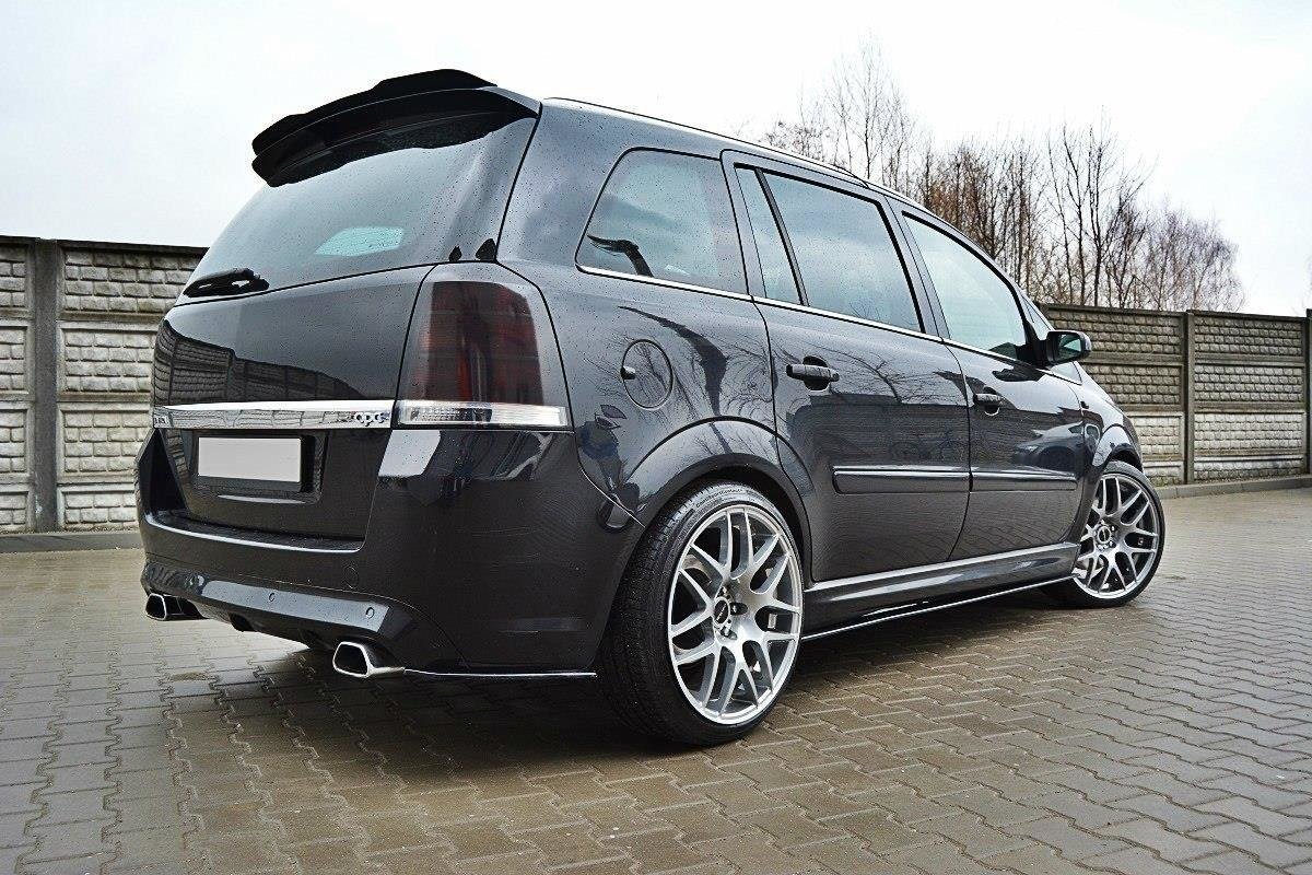 Heck Ansatz Flaps Diffusor für OPEL ZAFIRA B OPC / VXR schwarz Hochglanz