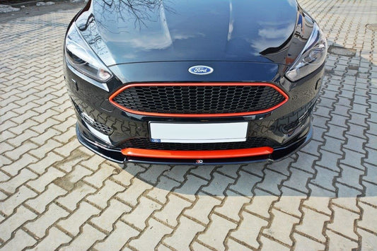 Front Ansatz V.2 für Ford Focus ST-Line Mk3 FL schwarz Hochglanz