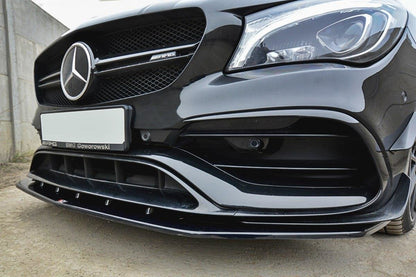 Front Ansatz V.1 für Mercedes CLA A45 AMG C117 Facelift schwarz Hochglanz