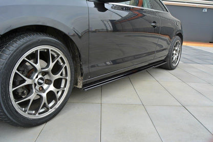 Seitenschweller Ansatz für Renault Laguna mk 3 Coupe schwarz Hochglanz
