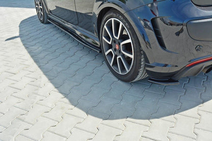 Heck Ansatz Flaps Diffusor für Abarth Punto Evo  schwarz Hochglanz