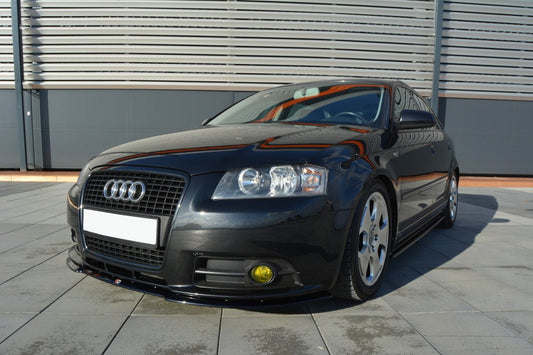 Front Ansatz für Audi A3 S-Line 8P schwarz Hochglanz