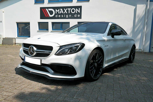 Front Ansatz V.1 für Mercedes C-Klasse C205 63 AMG Coupe schwarz Hochglanz