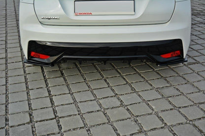 Heck Ansatz Flaps Diffusor für Honda Civic Mk9 Facelift schwarz Hochglanz