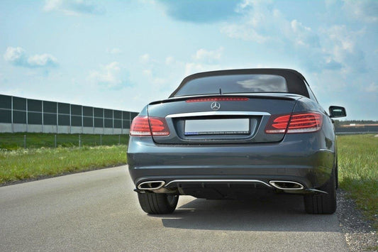 Diffusor Heck Ansatz für Mercedes - Benz E Coupe / Cabrio C207 Facelift / A207 Facelit schwarz Hochglanz