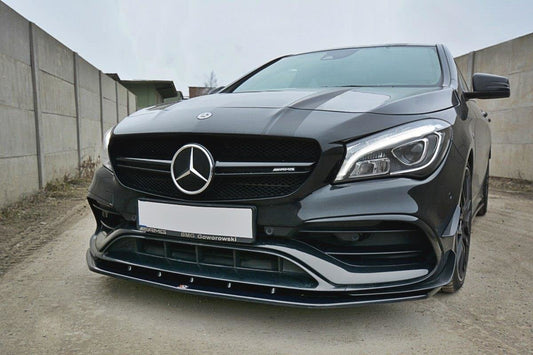 Front Ansatz V.1 für Mercedes CLA A45 AMG C117 Facelift schwarz Hochglanz