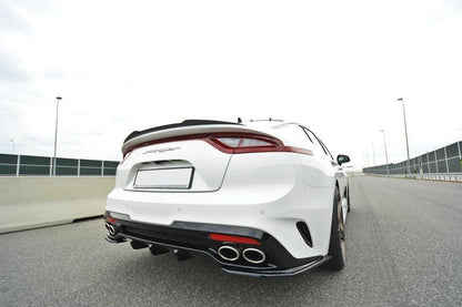 Diffusor Heck Ansatz für Kia Stinger Gt / GT-Line Mk1 schwarz Hochglanz