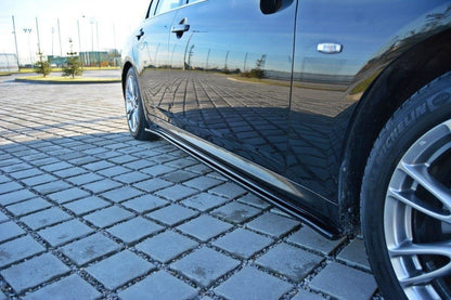 Seitenschweller Ansatz für Infiniti G37 Limousine schwarz Hochglanz