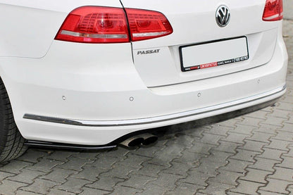 Heck Ansatz Flaps Diffusor für Vw Passat B7 R-Line Variant Carbon Look