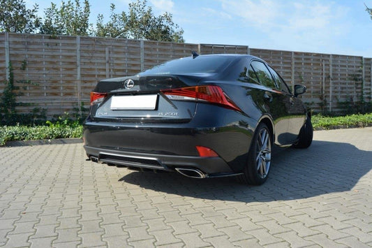 Diffusor Heck Ansatz für Lexus IS Mk3 Facelift T schwarz Hochglanz