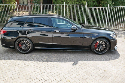 Seitenschweller Ansatz für Mercedes C-Klasse S205 63 AMG Kombi Carbon Look