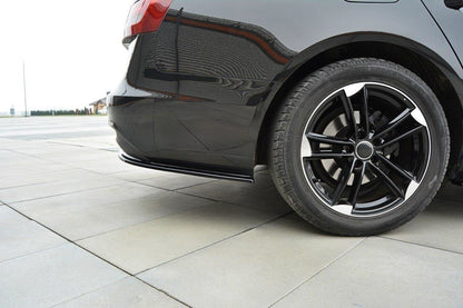 Heck Ansatz Flaps Diffusor für Audi A6 C7  schwarz matt