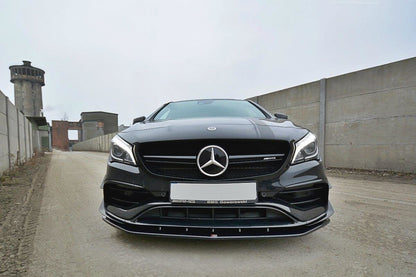 Front Ansatz V.1 für Mercedes CLA A45 AMG C117 Facelift schwarz Hochglanz