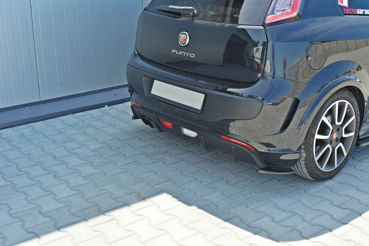 Heck Ansatz Flaps Diffusor passend für passend für Fiat Punto Evo Abarth schwarz Hochglanz schwarz Hochglanz