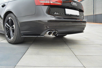 Heck Ansatz Flaps Diffusor für Audi A6 C7  schwarz matt
