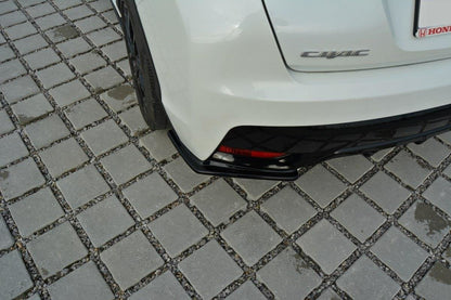 Heck Ansatz Flaps Diffusor für Honda Civic Mk9 Facelift schwarz Hochglanz