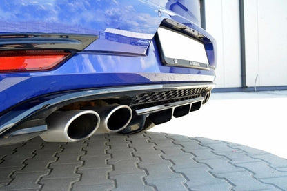 Mittlerer Diffusor Heck Ansatz für VW GOLF 7 R Facelift schwarz matt