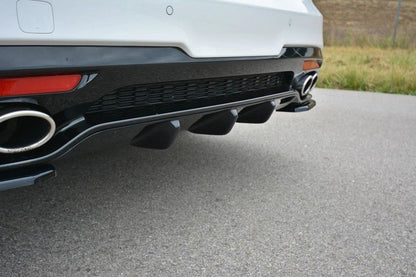 Diffusor Heck Ansatz für Kia Stinger Gt / GT-Line Mk1 schwarz Hochglanz