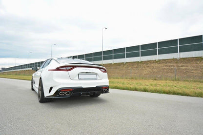 Diffusor Heck Ansatz für Kia Stinger Gt / GT-Line Mk1 schwarz Hochglanz