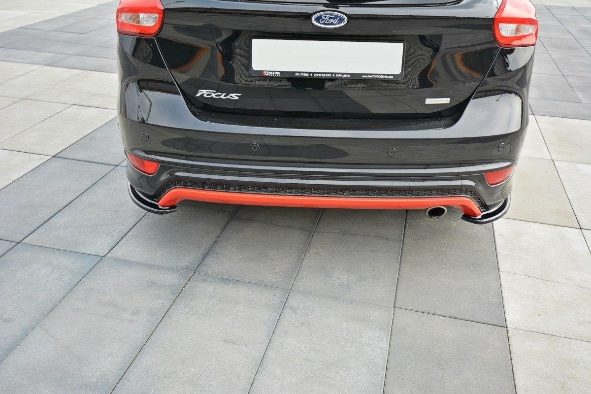 Heck Ansatz Flaps Diffusor für Ford Focus ST-Line Mk3 FL schwarz Hochglanz