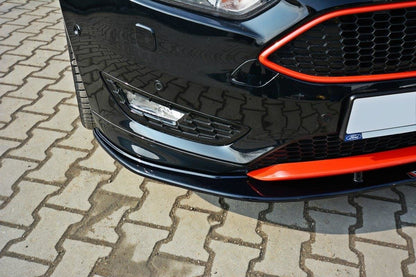 Front Ansatz V.1 für Ford Focus ST-Line Mk3 FL schwarz Hochglanz