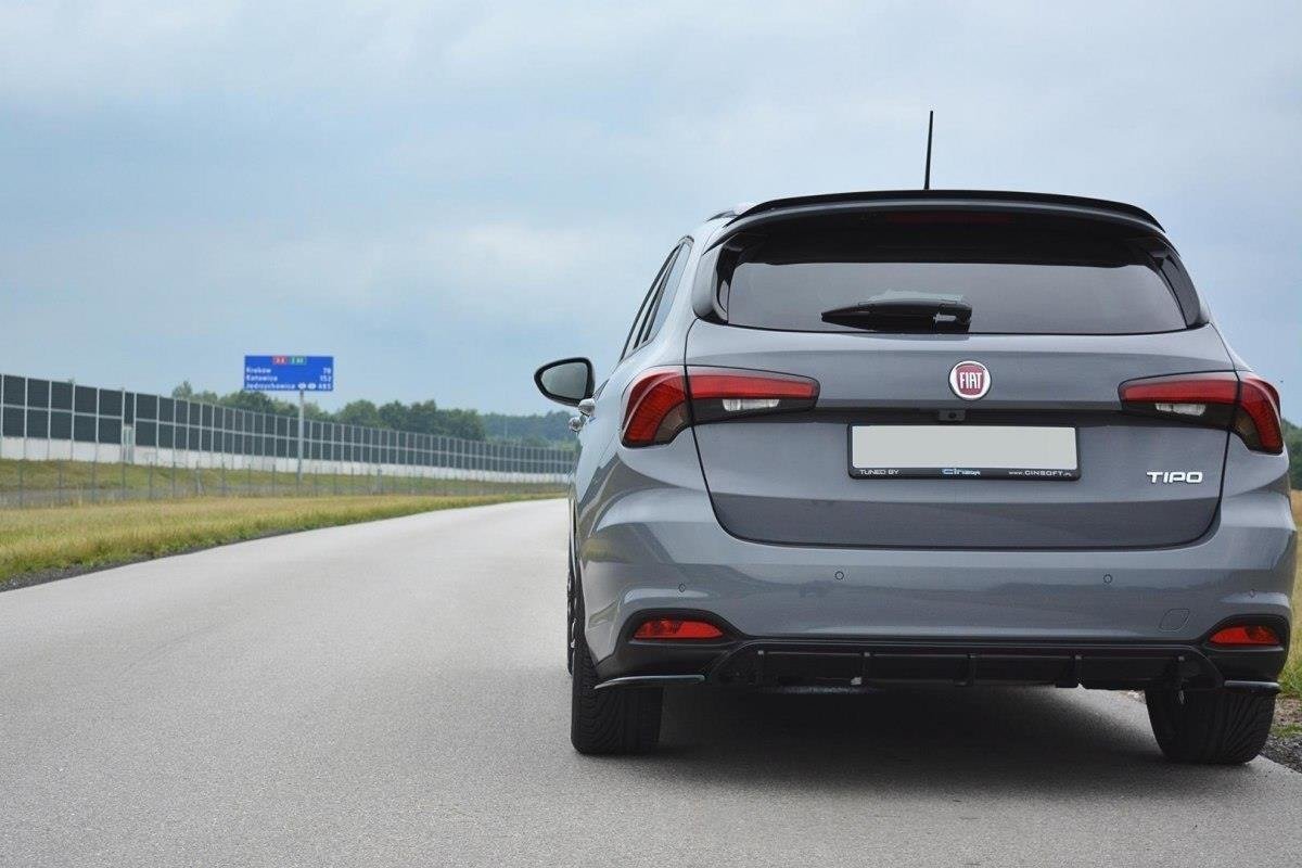Heck Ansatz Flaps Diffusor für Fiat Tipo S-Design schwarz Hochglanz