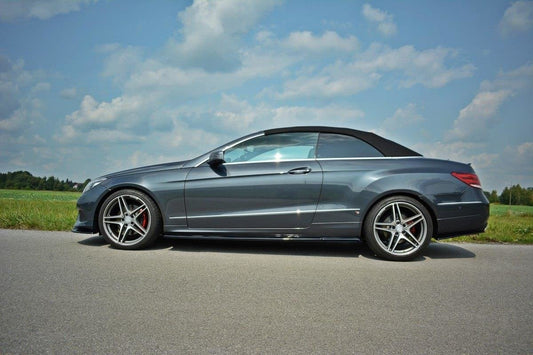 Seitenschweller Ansatz für Mercedes - Benz E Coupe / Cabrio C207 Facelift / A207 Facelit schwarz Hochglanz