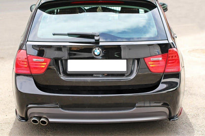 Heck Ansatz Flaps Diffusor für BMW 3er Limousine / Touring M-Paket E90 / E91 Facelift schwarz Hochglanz