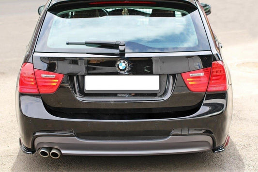 Heck Ansatz Flaps Diffusor für BMW 3er Limousine / Touring M-Paket E90 / E91 Facelift schwarz Hochglanz