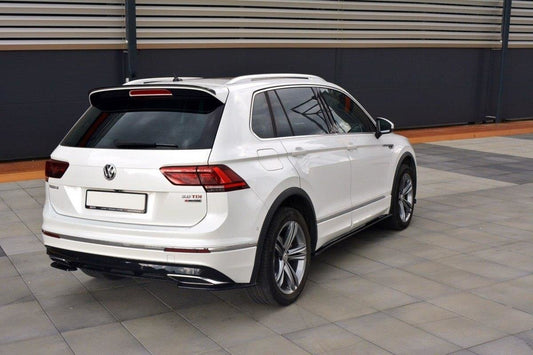 Heck Ansatz Flaps Diffusor für Vw Tiguan Mk2 R-Line schwarz Hochglanz