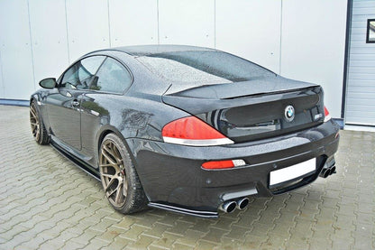 Heck Ansatz Flaps Diffusor für BMW M6 E63 Carbon Look