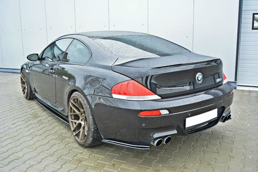 Heck Ansatz Flaps Diffusor für BMW M6 E63 Carbon Look