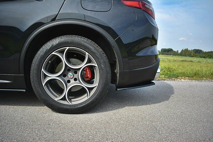 Heck Ansatz Flaps Diffusor für Alfa Romeo Stelvio Mk1 schwarz Hochglanz