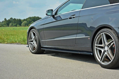 Seitenschweller Ansatz für Mercedes - Benz E Coupe / Cabrio C207 Facelift / A207 Facelit schwarz Hochglanz